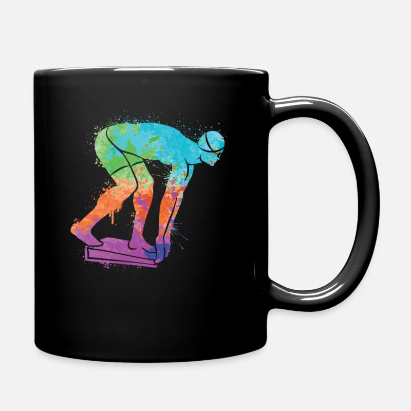 Natation Nageurs Filles Garçons Enfants Natation - Mug uni - noir