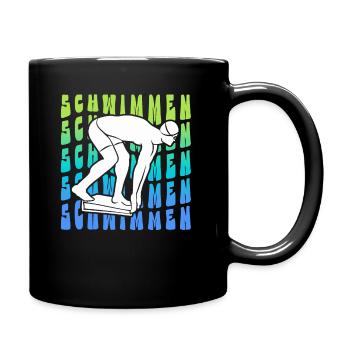 Schwimmer Schwimmen Kinder Jungen Schwimm - Tasse einfarbig - Schwarz - Rechts