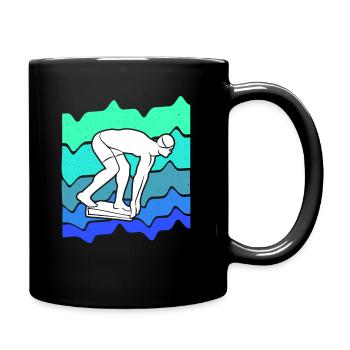 Schwimmer Schwimmen Schwimmsport Jungen Schwimm - Tasse einfarbig - Schwarz - Rechts