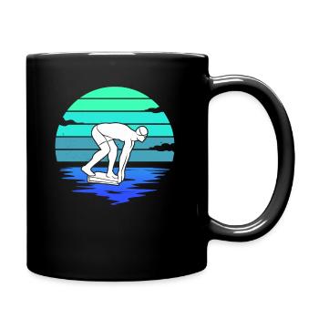 Schwimmer Schwimmsport Herren Schwimm Jungen - Tasse einfarbig - Schwarz - Rechts