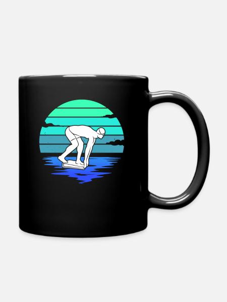 Schwimmer Schwimmsport Herren Schwimm Jungen - Tasse einfarbig - Schwarz