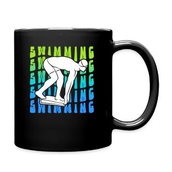 Schwimmer Schwimmsport Schwimmen Schwimm - Tasse einfarbig - Schwarz - Rechts