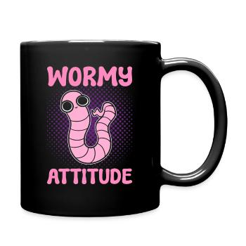 Wormy Attitude Worm Farming Vermiculture Worm - Tasse einfarbig - Schwarz - Rechts
