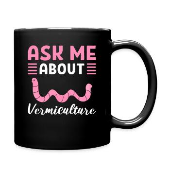 Posez-moi des questions sur l’élevage de vers de vermiculture / - Mug uni - noir - Droite