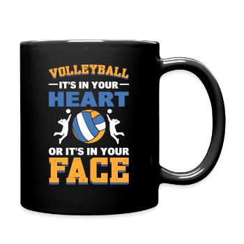 Le volley-ball est dans votre cœur ou dans votre cœur - Mug uni - noir - Droite