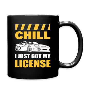 Chill I Just Got My License New Driver First Time - Full Colour Mug - black - Right