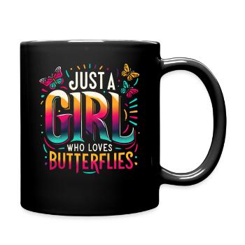 Schmetterling Monarchfalter Bunt Schmetterlinge - Tasse einfarbig - Schwarz - Rechts