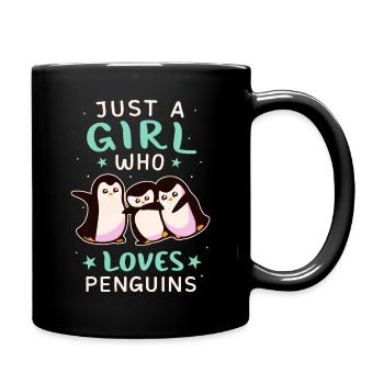 Pinguin Pinguine Tier - Tasse einfarbig - Schwarz - Rechts