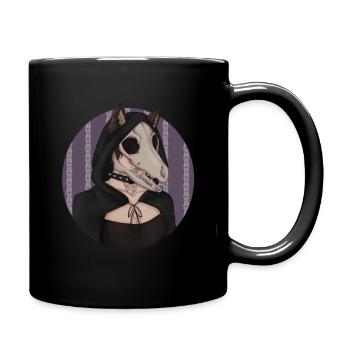 Animal skull grim reaper - Full Colour Mug - black - Right