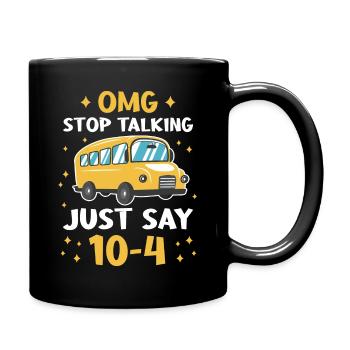 Bus Busfahrer Schulbus - Tasse einfarbig - Schwarz - Rechts