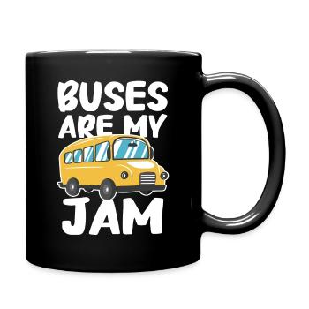 Bus Busfahrer Schulbus - Tasse einfarbig - Schwarz - Rechts