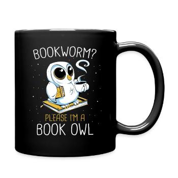 Bücher Buch lesen Bücherei Bibliothek Bücherwurm - Tasse einfarbig - Schwarz - Rechts