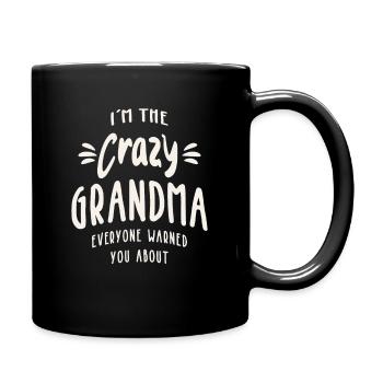 Ich bin die verrückte Oma Lustige Weihnachtsfamilie - Tasse einfarbig - Schwarz - Rechts