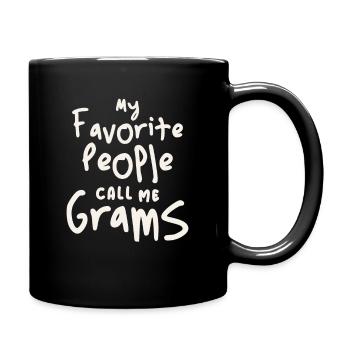 My Favorite People Call Me Grams Funny Grandma - Full Colour Mug - black - Right