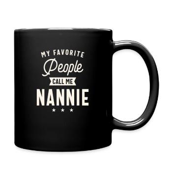 Mes gens préférés m’appellent nounou - Mug uni - noir - Droite