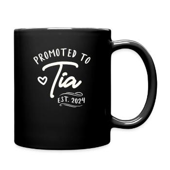Promu au rang de tante drôle établie par Tia en 2024 - Mug uni - noir - Droite