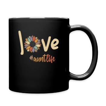 Liebe Tante Leben Lustig Tante Weihnachten - Tasse einfarbig - Schwarz - Rechts
