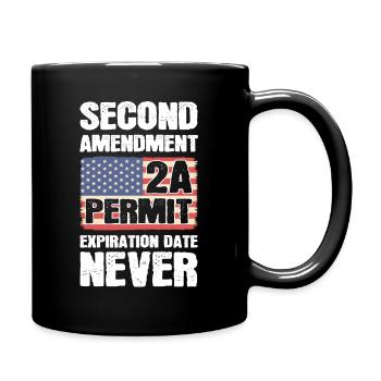 Second Amendment 2A Permit Expiration Date Never - Full Colour Mug - black - Right