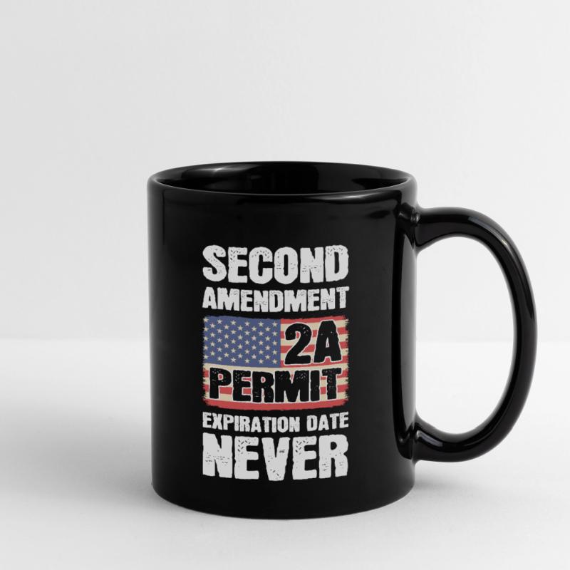 Second Amendment 2A Permit Expiration Date Never Full Colour Mug