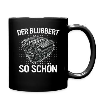 V8 Motor 8 Zylinder Hubraum Auto Tuning Tuner - Tasse einfarbig - Schwarz - Rechts