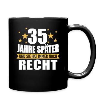 35 Hochzeitstag Jahrestag Ehemann Ehefrau - Tasse einfarbig - Schwarz - Rechts