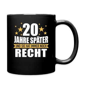 20 Hochzeitstag Jahrestag Ehemann Ehefrau - Tasse einfarbig - Schwarz - Rechts
