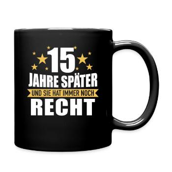 15 Hochzeitstag Jahrestag Ehemann Ehefrau - Tasse einfarbig - Schwarz - Rechts