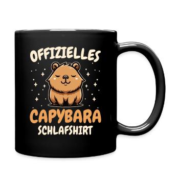 Capybara Wasserschwein Capybaras - Tasse einfarbig - Schwarz - Rechts