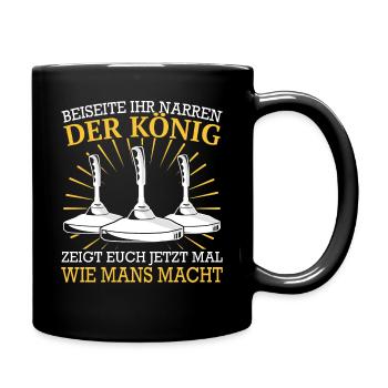 Stockschütze Eisstockschießen Eisstock - Tasse einfarbig - Schwarz - Rechts
