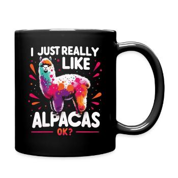 Alpaka Llama - Tasse einfarbig - Schwarz - Rechts