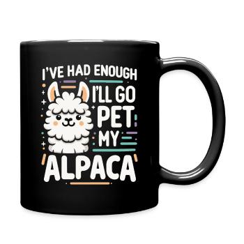 Alpaka Llama - Tasse einfarbig - Schwarz - Rechts