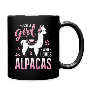 Alpaka Llama - Tasse einfarbig - Schwarz - Rechts