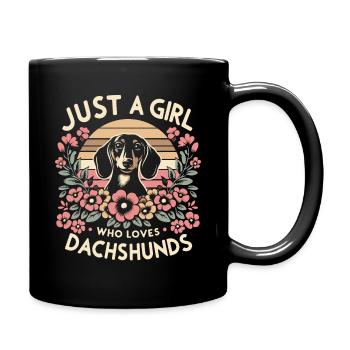 Chien teckel - Mug uni - noir - Droite
