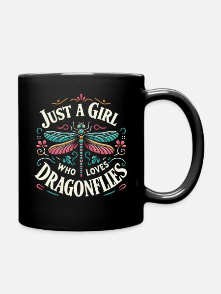 dragonfly dragonflies insects nature - Full Colour Mug - black