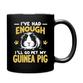 Meerschweinchen - Tasse einfarbig - Schwarz - Rechts