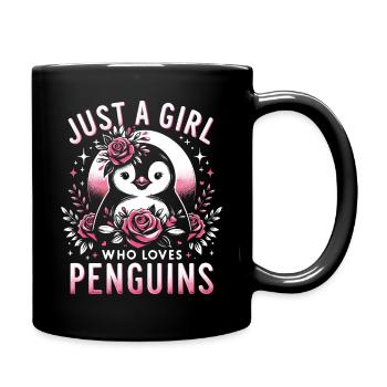 Pinguin Pinguine Tier - Tasse einfarbig - Schwarz - Rechts