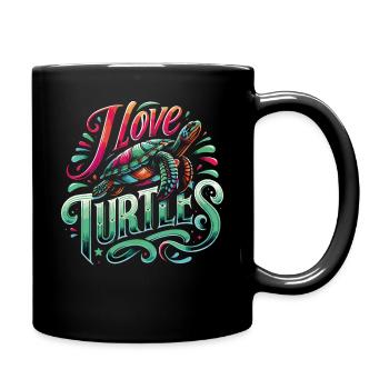 Turtle Sea Turtle Turtle Animal - Full Colour Mug - black - Right
