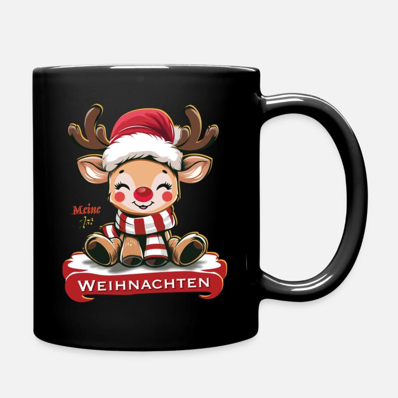 "Mein erstes Weihnachtsrentier" - Tasse einfarbig - Schwarz