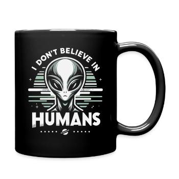 Alien UFO Aliens Außerirdischer - Tasse einfarbig - Schwarz - Rechts
