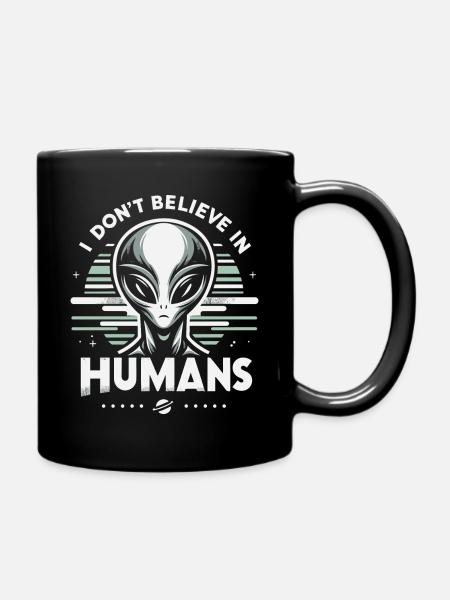 Alien UFO Aliens Außerirdischer - Tasse einfarbig - Schwarz