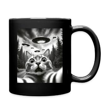 Alien UFO Aliens Außerirdischer - Tasse einfarbig - Schwarz - Rechts