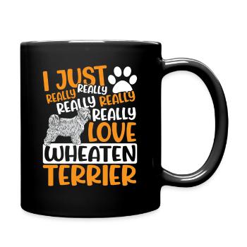 Wheatie Hund Ich liebe Wheaten Terrier einfach - Tasse einfarbig - Schwarz - Rechts
