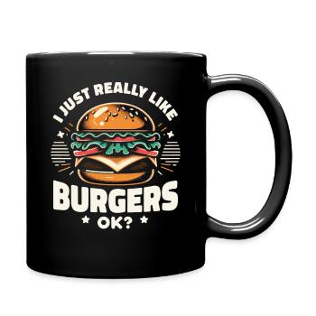 Burger Fast Food Hamburger Cheesburger Burgers - Full Colour Mug - black - Right
