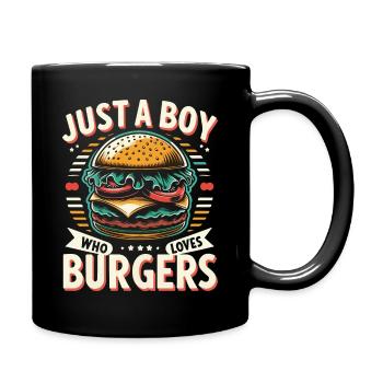 Burger Fast Food Hamburger Cheesburger Burgers - Full Colour Mug - black - Right