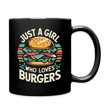 Burger Fast Food Hamburger Cheesburger Burgers - Full Colour Mug - black - Right