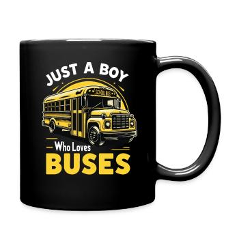 Bus Busfahrer Schulbus - Tasse einfarbig - Schwarz - Rechts