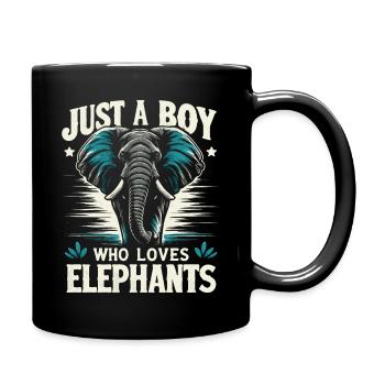 Elefant Tier Elefanten Zoo - Tasse einfarbig - Schwarz - Rechts