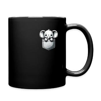 Elefant Tier Elefanten Zoo - Tasse einfarbig - Schwarz - Rechts