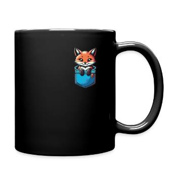 Fuchs Füchse Tier - Tasse einfarbig - Schwarz - Rechts
