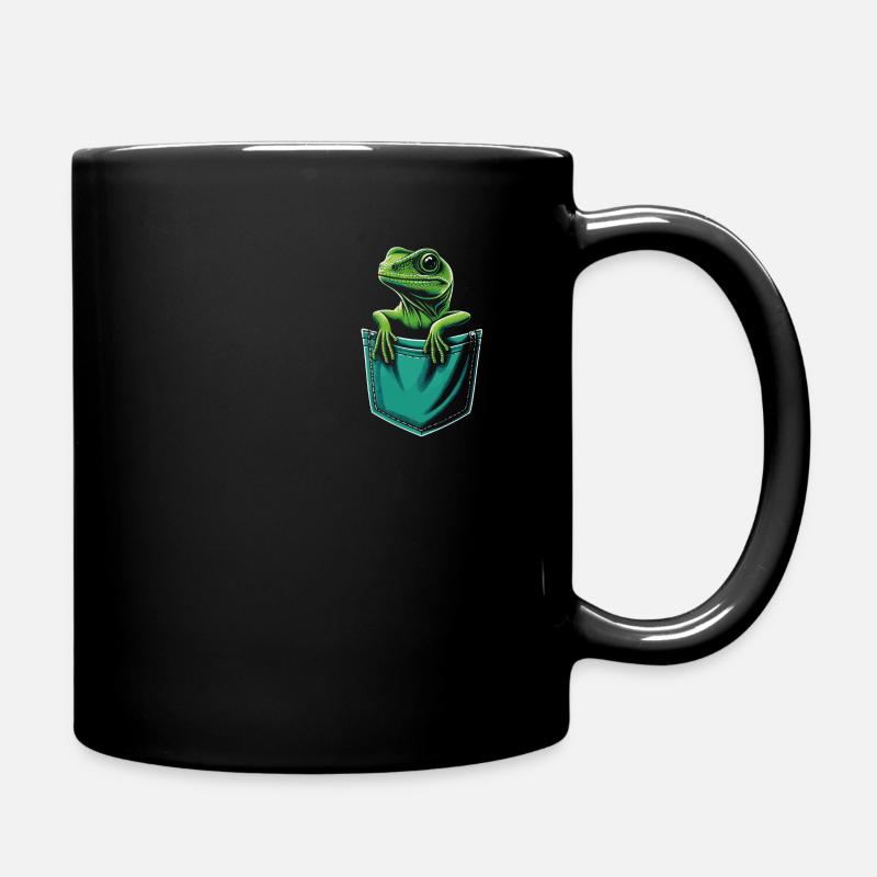 Eidechse Reptilien Eidechsen Tier - Tasse einfarbig - Schwarz